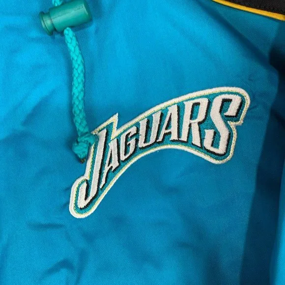 Vintage Jacksonville Jaguars Medium Jeff Hamilton Puffer Removable Hoodie Men - Picture 2 of 6